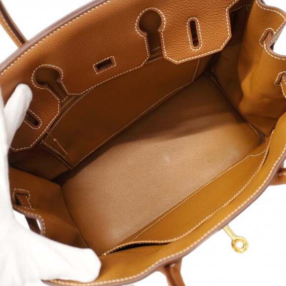 Hermes Birkin 30 handbag, Taurillon Novillo leather, gold, C stamp, women's. - Picture 4 of 13